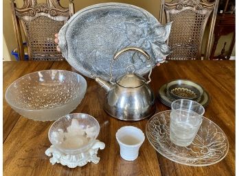 Large Lot Of Miscellaneous Kitchen Glassware And Kettle