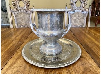 Leonard Silver Plated Vase And International Silver Plated Tray