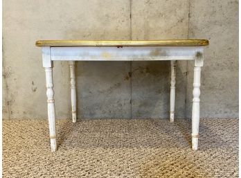 Vintage Small Gold Top Wood Table