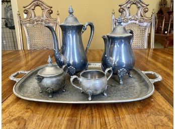 4 Piece Vintage Silver Plated Tea Set