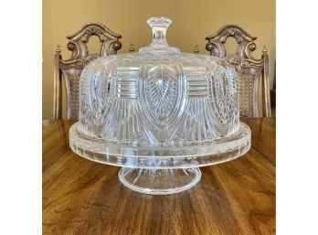 Beautiful Crystal Pedestal Cake Stand With Top