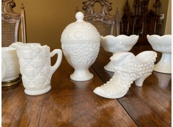Great Collection Of Milk Glass