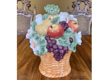 Gibson Everyday Fruit And Flower Cookie Jar