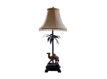 Camel Lamp With Bead Detail On Shade