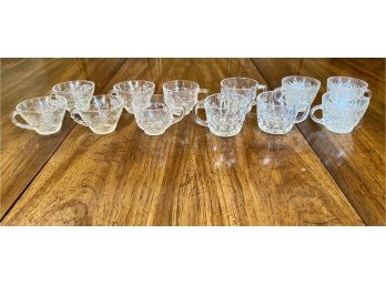 Collection Vintage Mismatched Glass Tea Cups