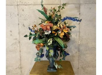 Beautiful Large Faux Flower Arrangement In Vase