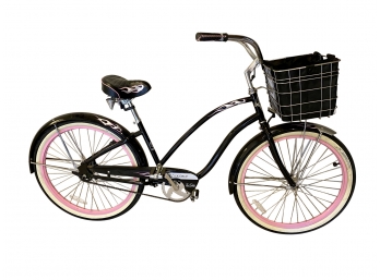 Ladies Electra Streamline Series 'the Betty' Beach Cruiser With Pink Flame Decals