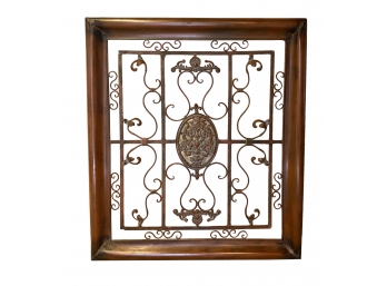 Beautiful Italianate Designed Wall Hanging With Scrollwork And Floral Urn Center