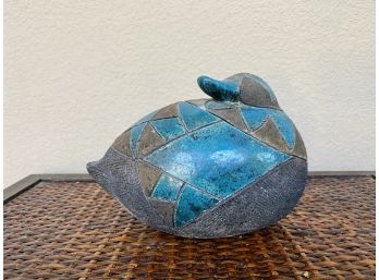Artist Signed Ceramic Glazed Duck Box