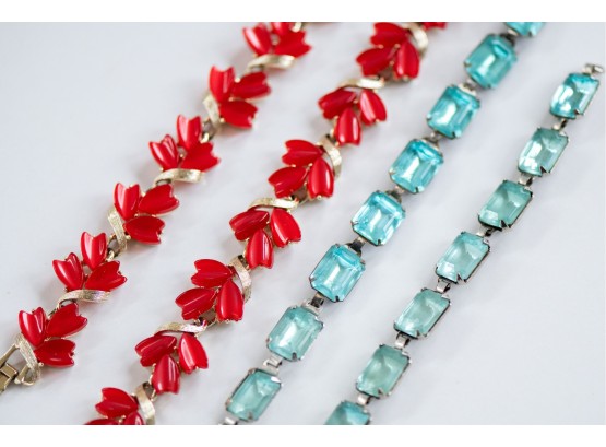 A Very Nice Group Of High-end Costume Pieces Including Sterling Silver Aquamarine Necklace And Bracelet