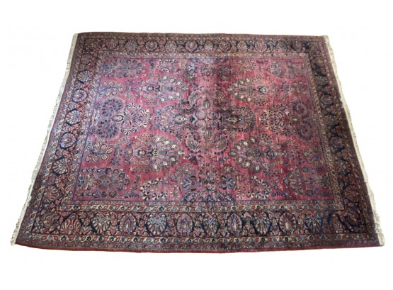 Beautiful Large Wool Antique Persian Rug Deep Blues And Reds 12'x104'