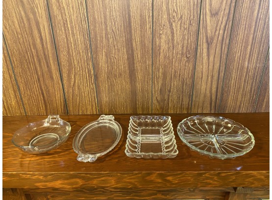 Vintage Glass Relish And Small Serving Dishes