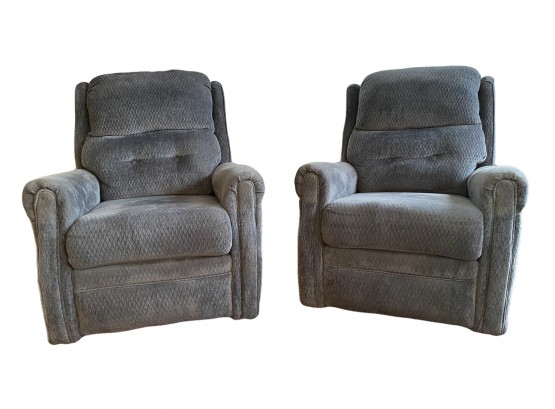 Pair Of Ashley Furniture Blue Recliners