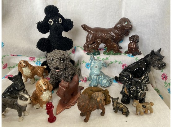 Huge Grouping Of Dog Miniatures Including Some Signed By Artist