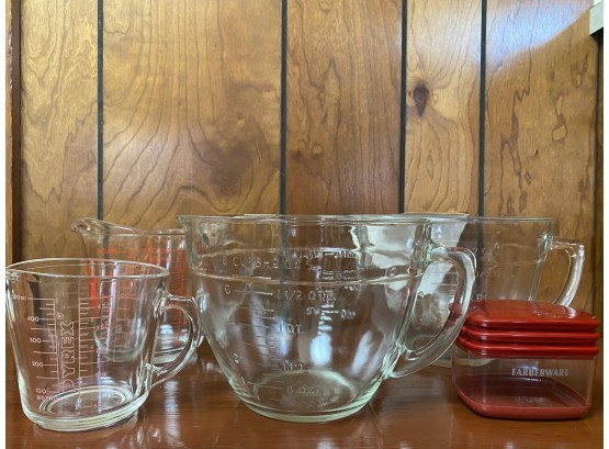 Fabulous Grouping Of Measuring And Glass Mixing Bowls Including Batter Bowls By Anchor Hocking