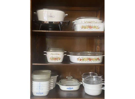 An Immaculate Large Collection Of Vintage Corningware Pieces With Lids!