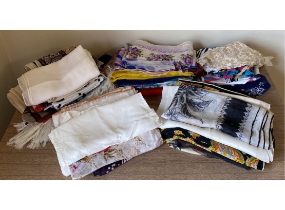 Collection Of Vintage And New Womens Scarves Including Silk