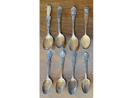 Gorgeous Collection Of Antique Souvenir Spoons Some Sterling