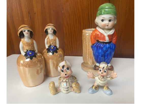 Great Grouping Of Antique Lusterware Pieces Including Miniatures