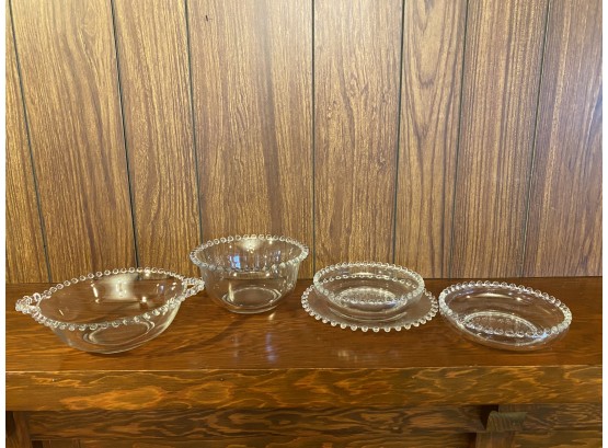 Vintage Boopie Glass Small Serving Bowls And Plate