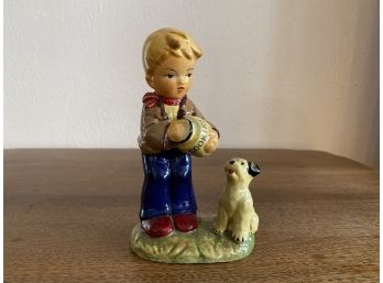 Vintage Boy With Cookie Jar And Dog