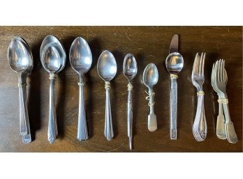 Collection Of Mismatched Stainless Flatware