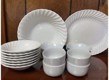 A Great Grouping Of Complementary Cream Porcelain Dishware