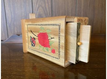 Vintage Wood Inlay Puzzle Box