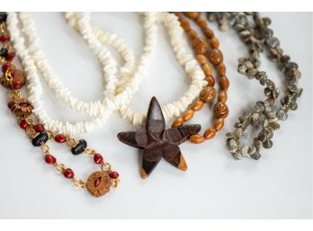 Nice Collection Of Necklaces Made Of Shells And Seed Pods