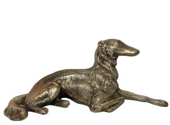 Gorgeous Statuesque Borzoi Silver Toned Figurine Made In Japan