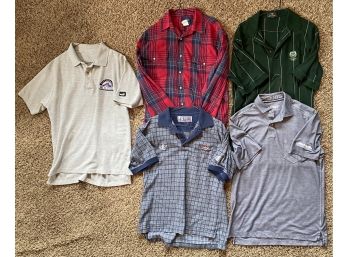 Group Of Mens Polo Shirts And Flannel