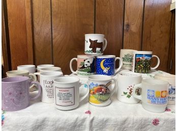 Large Collection Of Vintage And Novelty Coffee Mugs 15 Plus Extras!