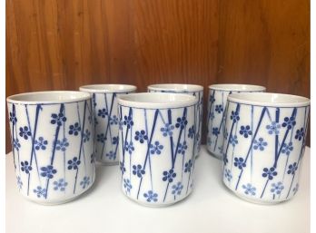 Great Grouping Of Mid Century Japanese Blue And White Teacups