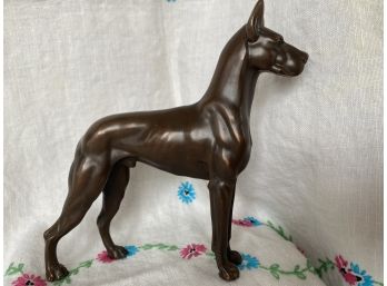Lovely Great Dane Cast Bronze Piece With Repair