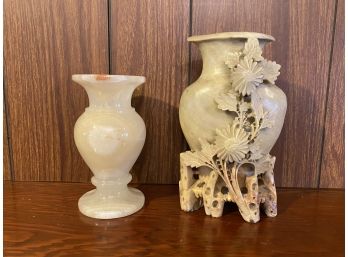 Pair Of Heavy Vases Of Natural Material