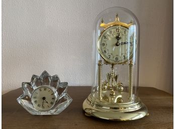 Japanese Pendulum Rotating Table Clock And Lenox Petal Clock