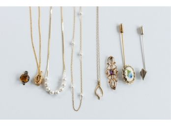 A Dainty Collection Of Vintage And Antique Necklaces And Baubles