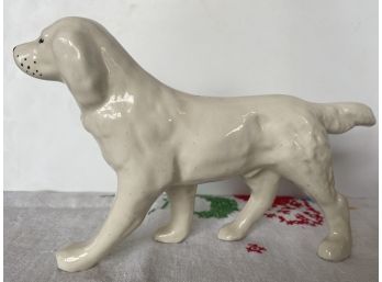 A Beautiful Vintage Porcelain Retriever With Hand Painted Face