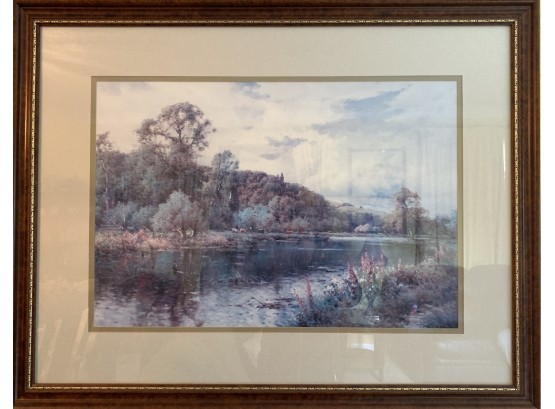 Large Landscape Picture In Wood Frame- Summer Morn Thames
