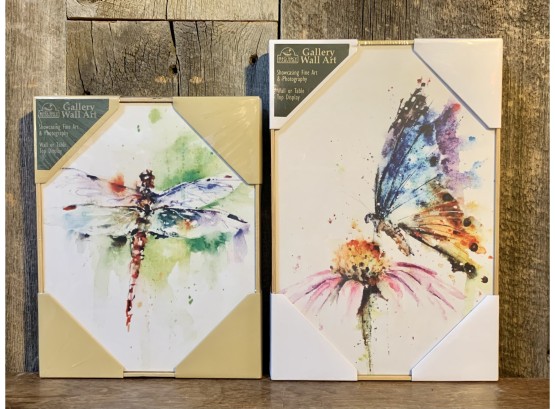 NEW! 2 Pc. Butterfly & Dragonfly Wall Art
