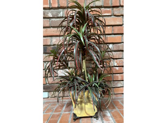 Faux Tropical Plant In Square Planter