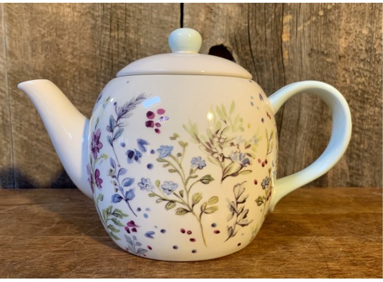 New! Tag Tea Pot With Spring Flowers Pattern