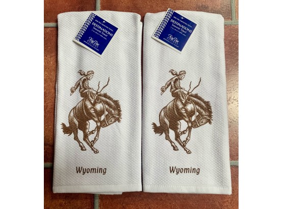 NEW! 2 Wyoming Souvenir Dish Towels