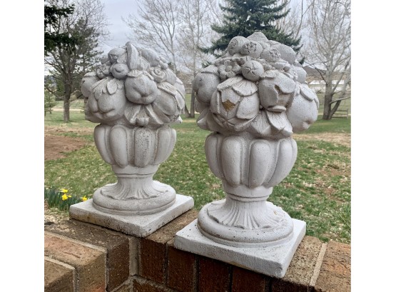 2 Ceramic Ornate Garden Urns