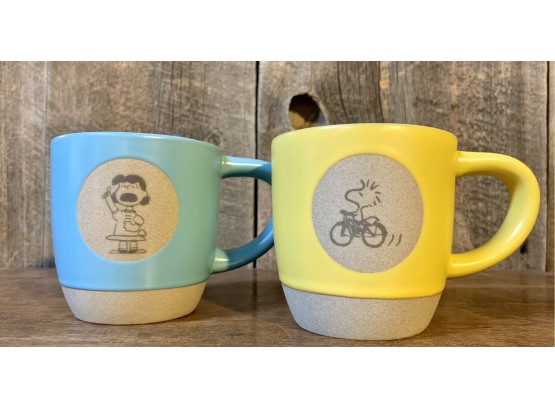 NEW! 2 Pc. Lucy & Woodstock Peanuts Mugs