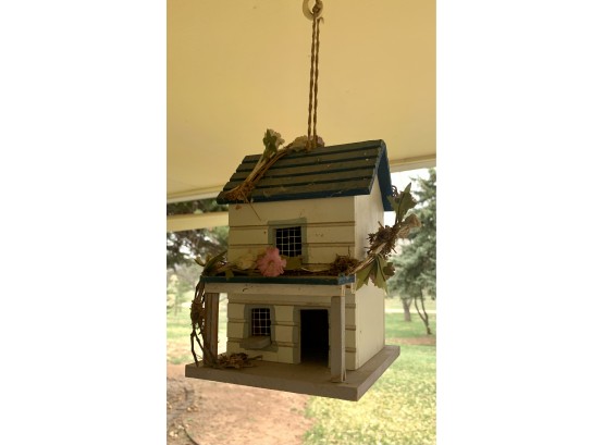Blue And White Bird House
