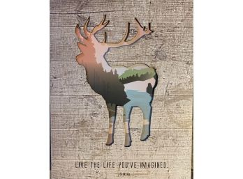 NEW! Deer Cut Out Picture ' Live The Life You've Imagined'