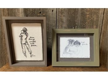 NEW 2 Framed Black And White Pictures With Quotes