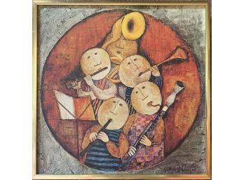 Square Musicians Picture In Brass Frame