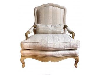 Elegant French Style Chair With Ottoman By Baker